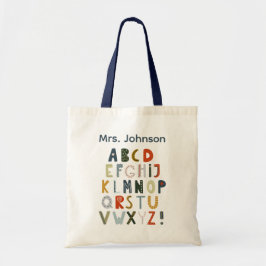 Teacher Tote Bag Gift Alphabet Art トートバッグ