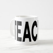 TEACHER Typography Educator Appreciation Gift コーヒーマグカップ (正面左)