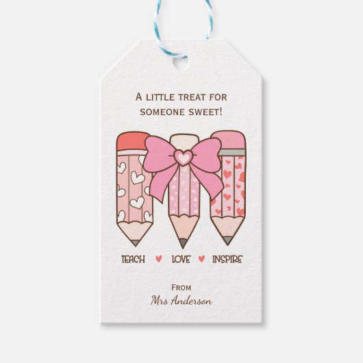 Teacher Valentine A Little Treat for Someone Sweet ギフトタグ (正面)