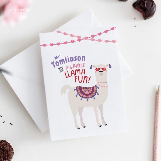 Teacher Valentine Card from Student | Cute Animals カード