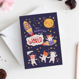 Teacher Valentine Card from Student | Cute Animals カード