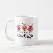 Teacher Valentine Coquette Bow Teacher Valentines  コーヒーマグカップ (左)