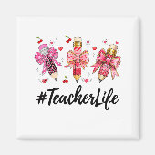 Teacher Valentine Coquette Bow Teacher Valentines  マグネット (正面)