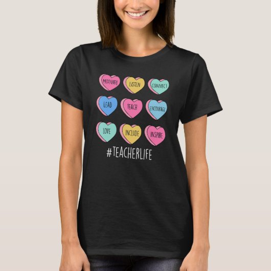 Teacher Valentine Cupids Favorite Teacher Heart Tシャツ (正面)