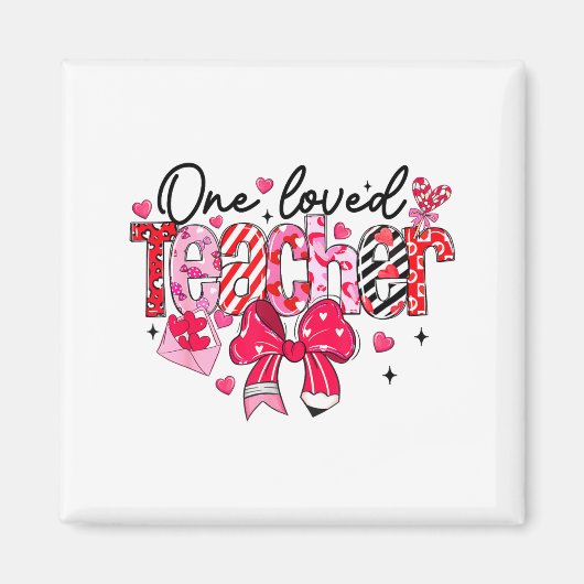 Teacher Valentine Loved Teacher Valentine's Day Co マグネット (正面)