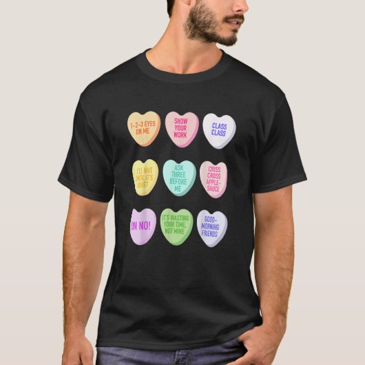 Teacher Valentines Day Conversation Heart School Tシャツ (正面)