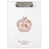 Teacher Vibes Boho Apple Appreciation Gift クリップボード (正面)