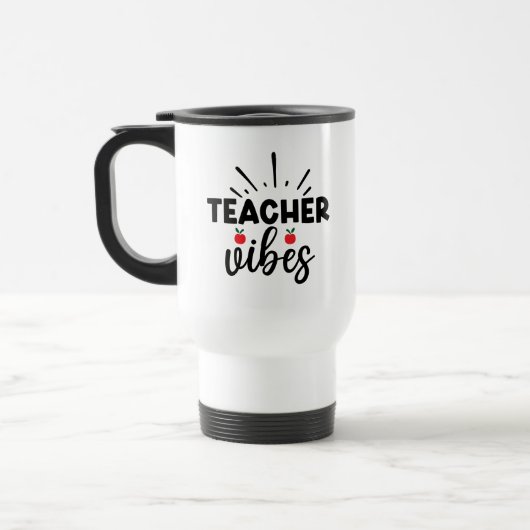 Teacher Vibes Wordart トラベルマグ (左)