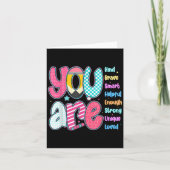 Teacher You Are Smart Brave Strong Kind Loved Moti カード (正面)