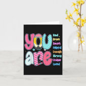 Teacher You Are Smart Brave Strong Kind Loved Moti カード (黄色い花)