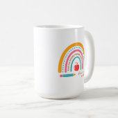 #Teacherlifeレインボーパーソナライズされた先生 コーヒーマグカップ (正面右)