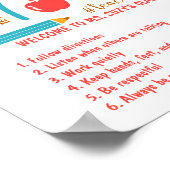 #Teacherlife Rainbow パーソナライズされた Classroomの規則 ポスター (角)