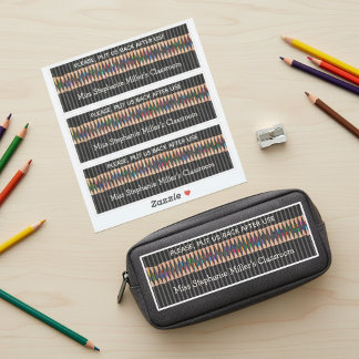 Teacher's Classroom Colored Pencils Label Set of 3 シール