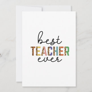 Teacher's Day Best Teacher Ever サンキューカード
