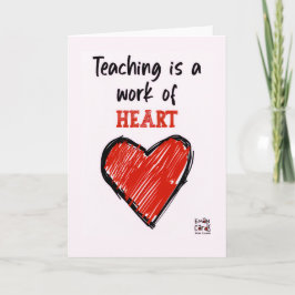 Teacher's Day Card with a Red Heart カード