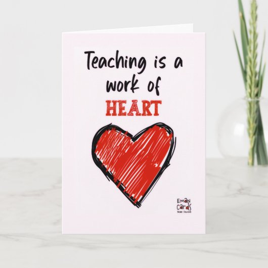 Teacher's Day Card with a Red Heart カード (正面)