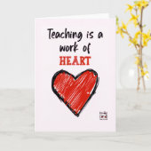 Teacher's Day Card with a Red Heart カード (黄色い花)