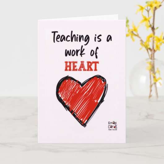 Teacher's Day Card with a Red Heart カード (黄色い花)
