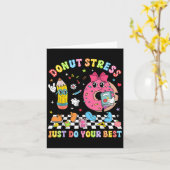 Teachers Donut Stress Just Do Your Test Day Boys G カード (黄色い花)