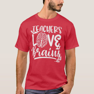 Teachers Love Brains Spooky Teacher Funny Hallowee Tシャツ