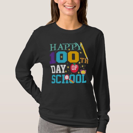 Teachers Pre K Kindergartens  Happy 100th Day Of S Tシャツ (正面)
