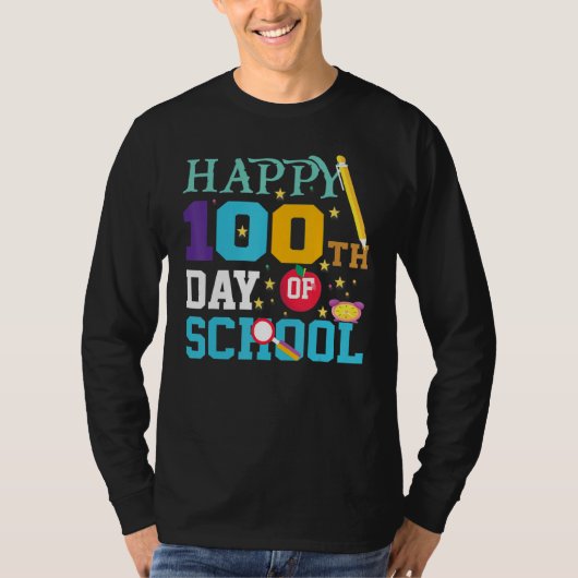 Teachers Pre K Kindergartens  Happy 100th Day Of S Tシャツ (正面)