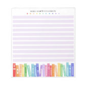Teacher's Rainbow Colors Books Custom  ノートパッド (正面)