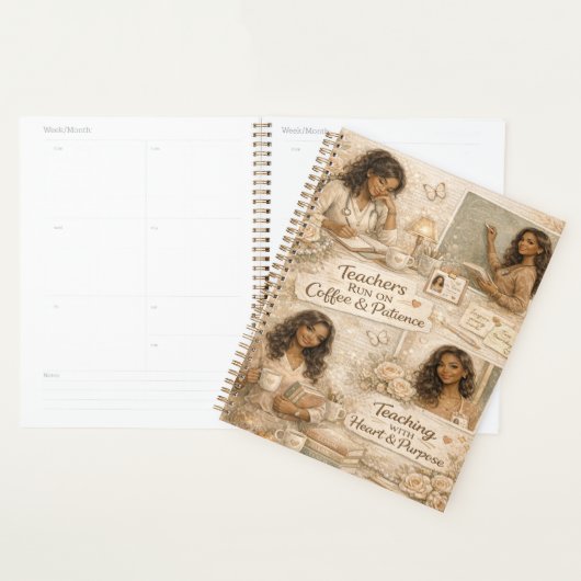 Teachers run on coffee and patience プランナー手帳 (ディスプレー)