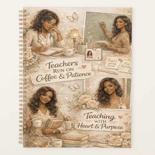 Teachers run on coffee and patience プランナー手帳 (正面)