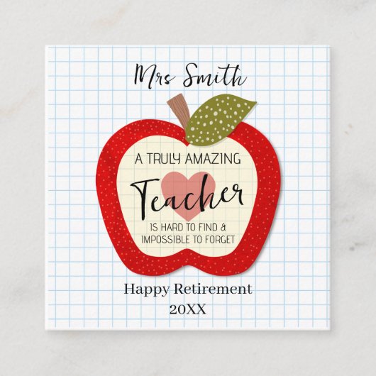 Teachers Teach From the Heart スクエア名刺 (正面)