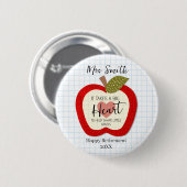 Teachers Teach From the Heart Retirement Button  缶バッジ (正面&裏面)