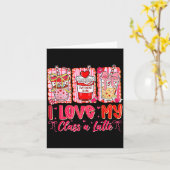 Teachers Valentine Day I Love My Cl A Latte Coffee カード (黄色い花)