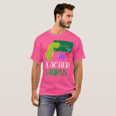 Teachersaurus – 恐竜おもしろい先生鑑賞 tシャツ (正面フル)