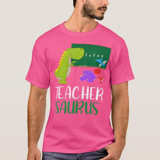 Teachersaurus – 恐竜おもしろい先生鑑賞 tシャツ (正面)