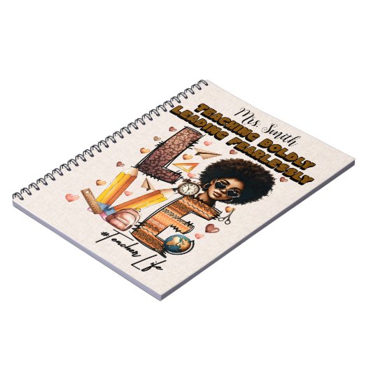 Teaching Boldly Custom Teacher Journal ノートブック (左側)