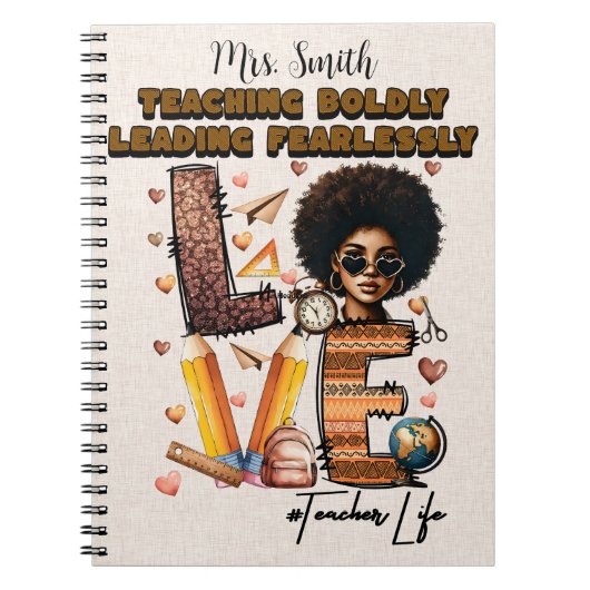 Teaching Boldly Custom Teacher Journal ノートブック (正面)