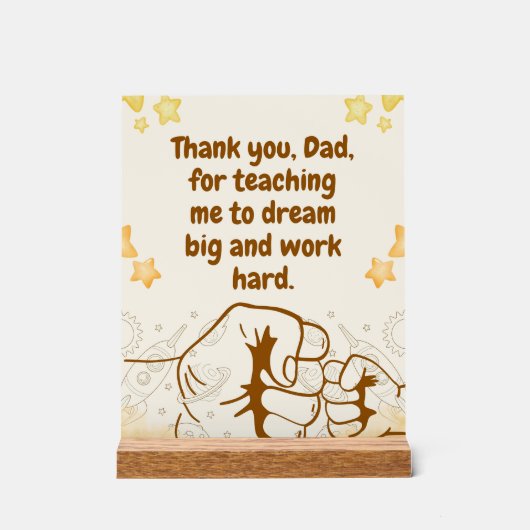 Teaching Dad-Inspirational Fathers Day Quote アクリルサイン (正面)