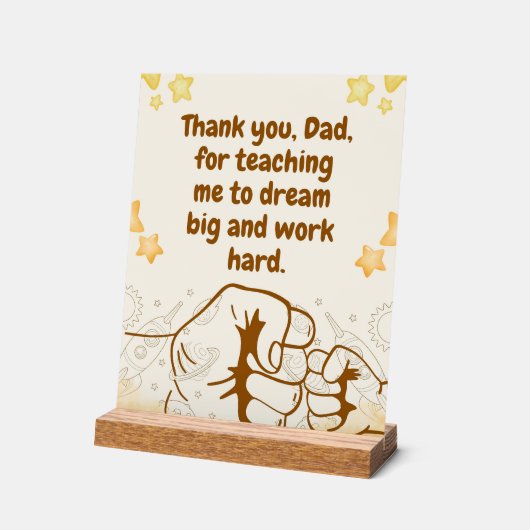 Teaching Dad-Inspirational Fathers Day Quote アクリルサイン (傾斜)