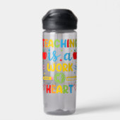 Teaching Is A Work Of Heart教師ギフト ウォーターボトル (背面)