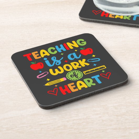 Teaching Is A Work Of Heart教師ギフト コースター (左側)