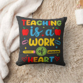 Teaching Is A Work Of Heart 教師ギフト クッション (ブランケット)