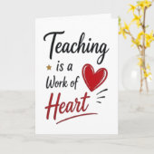 Teaching is a Work of Heart Personalized  カード (黄色い花)