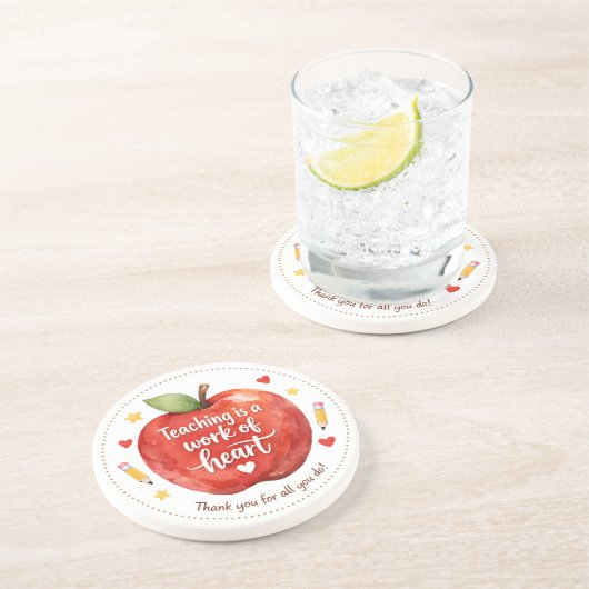 Teaching Is a Work of Heart Teacher Sandstone コースター (側面)
