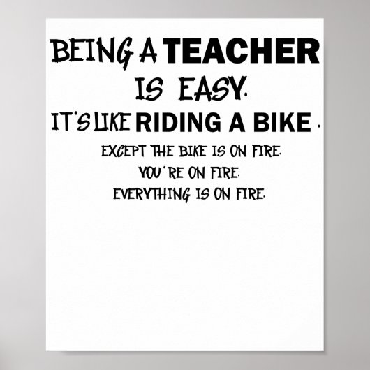 Teaching is Easy Like Riding a Bicycle on Fire ポスター (正面)