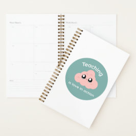 Teaching is Love in Action Cute Cloud Notebook プランナー手帳