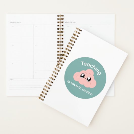 Teaching is Love in Action Cute Cloud Notebook プランナー手帳 (ディスプレー)