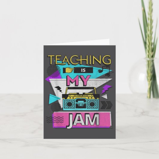 Teaching Is My Jam Funny Retro Teacher Back To Sch カード (正面)