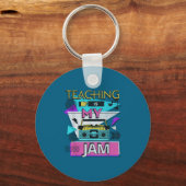 Teaching Is My Jam Funny Retro Teacher Back To Sch キーホルダー (正面)