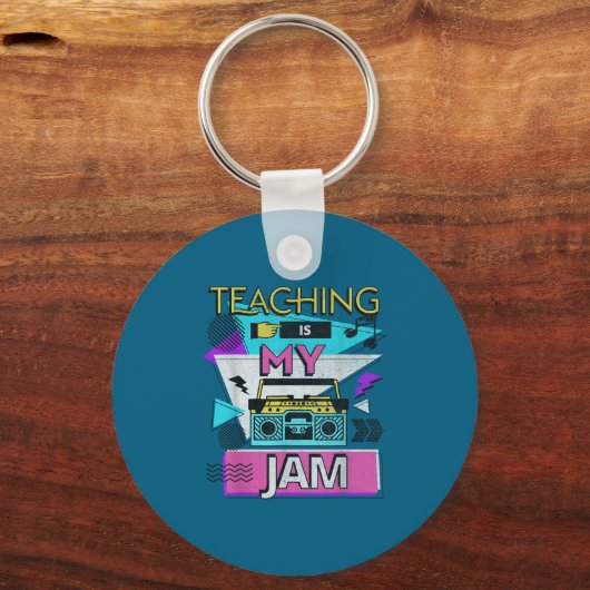 Teaching Is My Jam Funny Retro Teacher Back To Sch キーホルダー (正面)