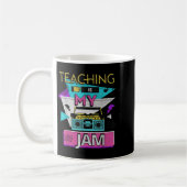 Teaching Is My Jam Funny Retro Teacher Back To Sch コーヒーマグカップ (左)